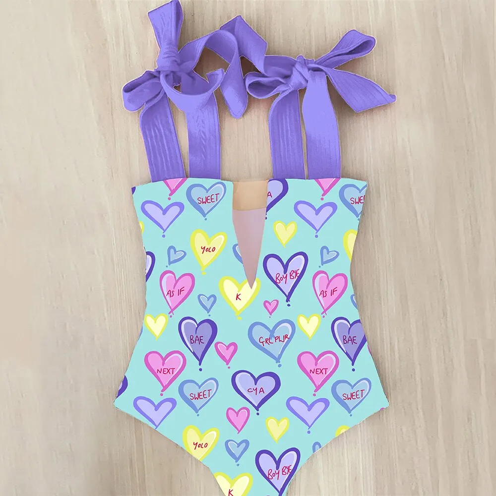 2023 New Sexy One Piece Swimsuit Shoulder Strappy Swimsuit Print Floral Swimwear