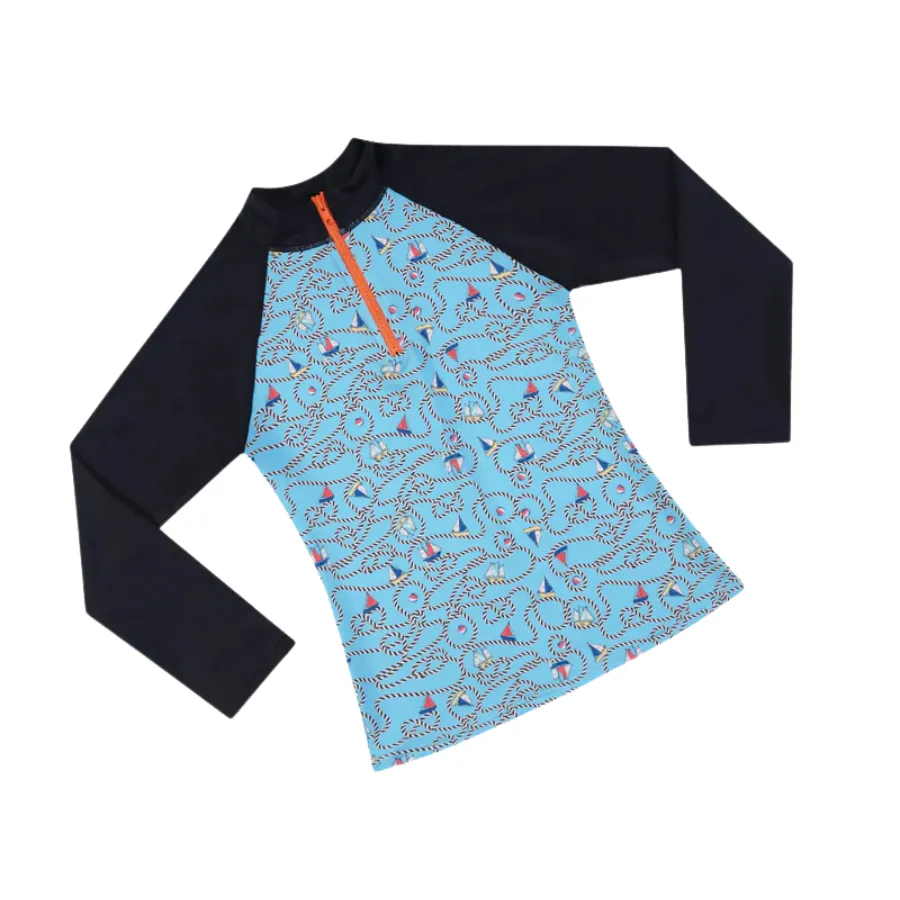 Aqua Blu Pre-Teens Long Sleeve Rash Vest AB2450BO - Bowline