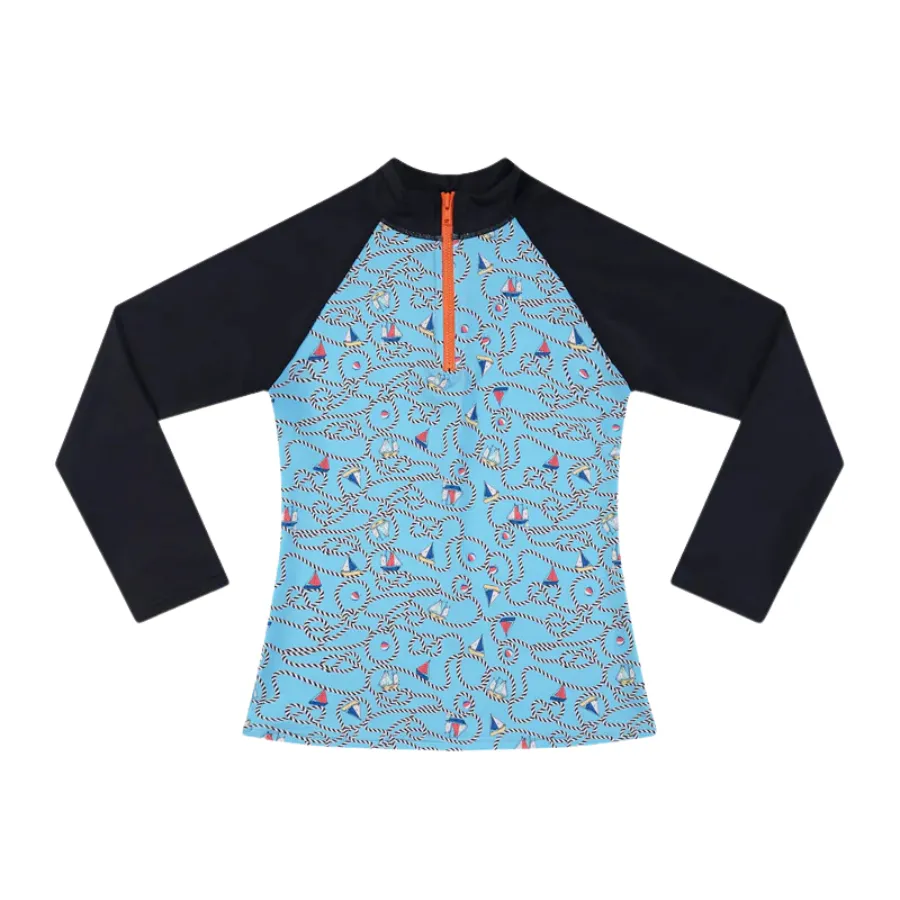 Aqua Blu Pre-Teens Long Sleeve Rash Vest AB2450BO - Bowline