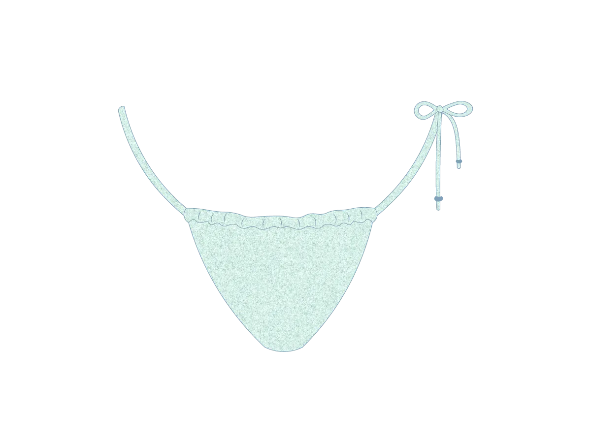 Aquamarine Shimmer One Side-Tie Bottoms