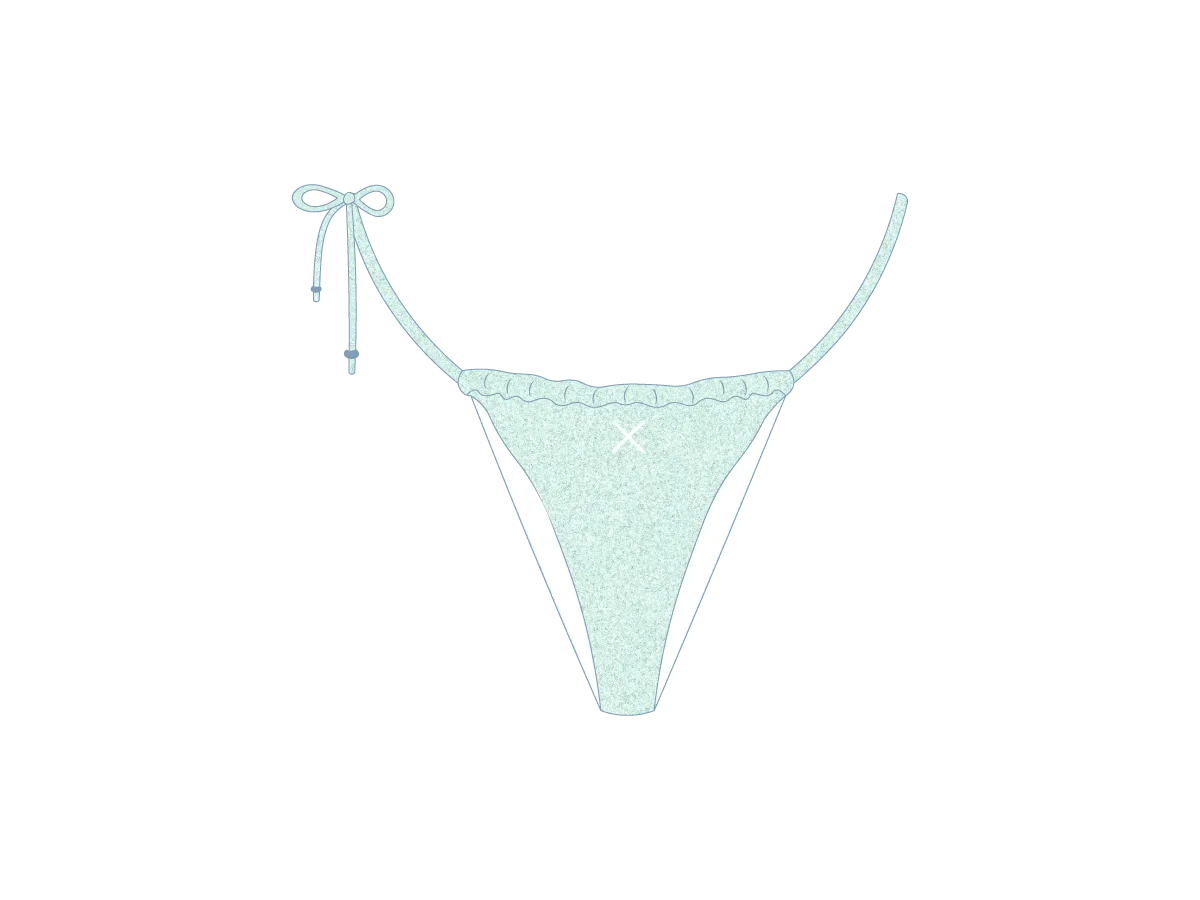 Aquamarine Shimmer One Side-Tie Bottoms