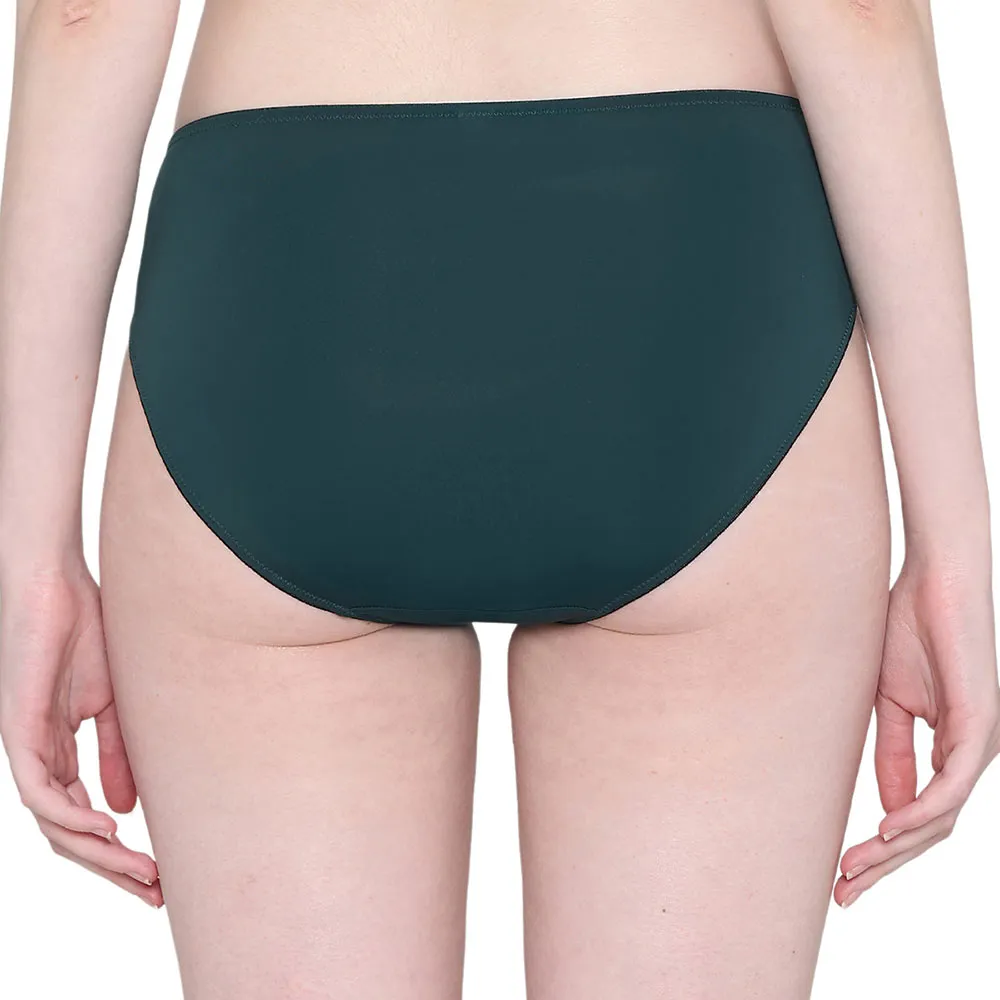 Balcony & Beyond Low Waist Medium Coverage Everyday Wear Bikini Panty - Dark Green