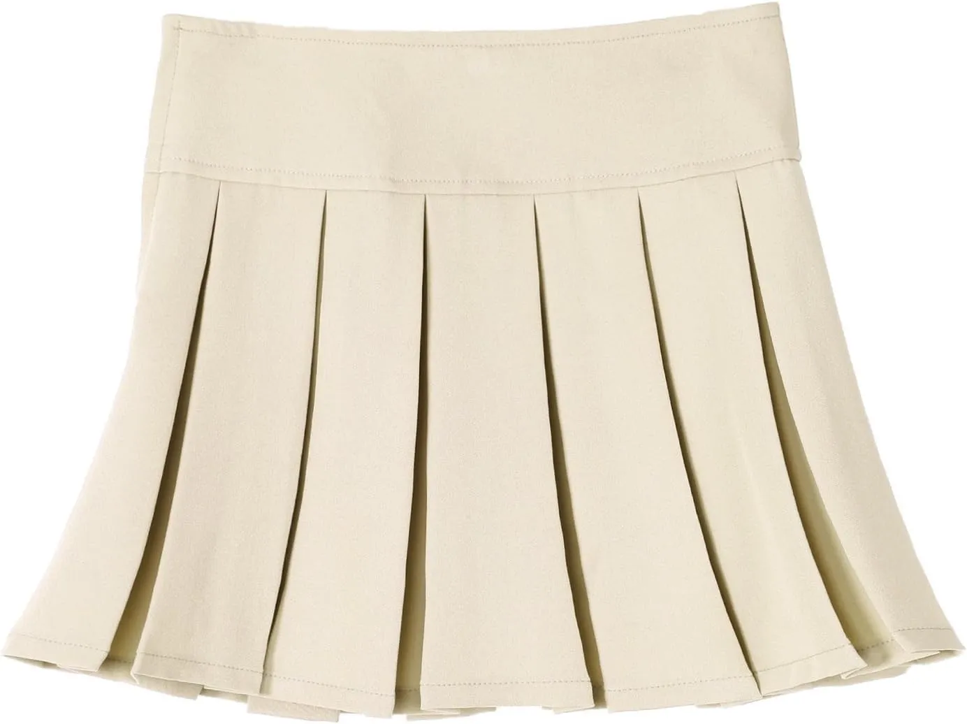 Bienzoe Girls School Uniform Skirt: Kids Adjustable Waist Stretchy Pleated Skort