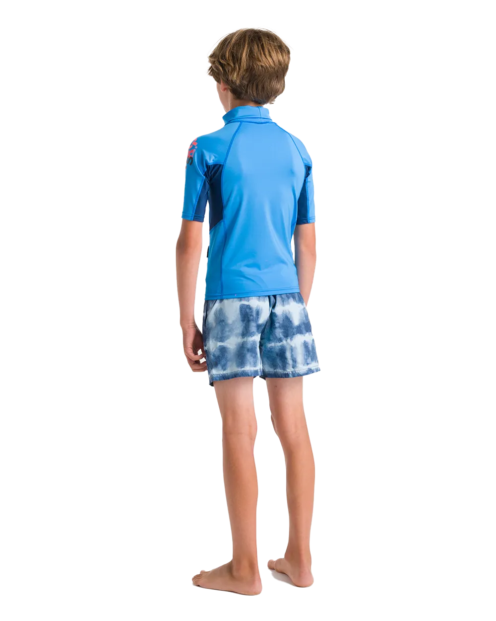 Boys Nuwave Rash Vest in Cyan, Slate & Multi