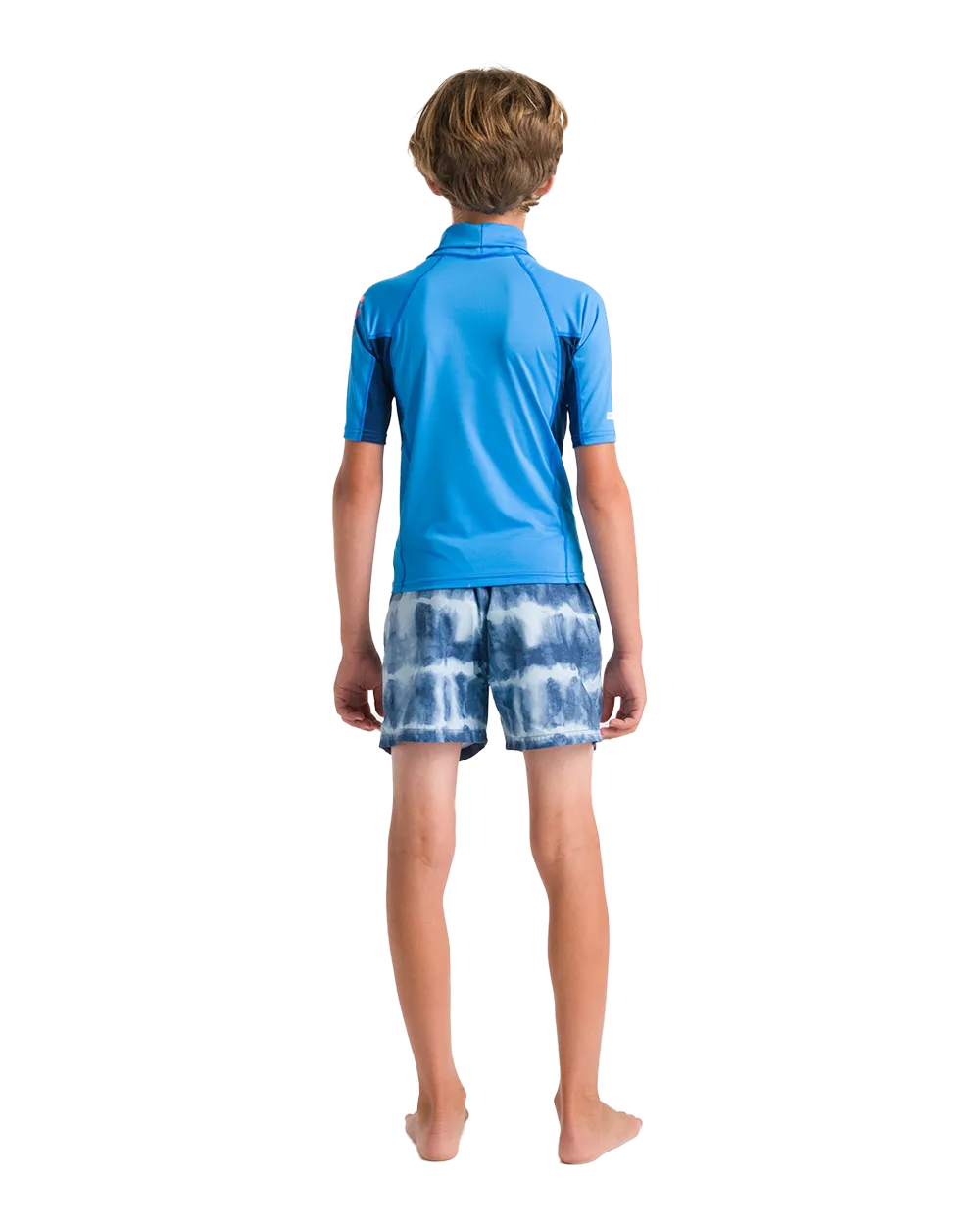 Boys Nuwave Rash Vest in Cyan, Slate & Multi