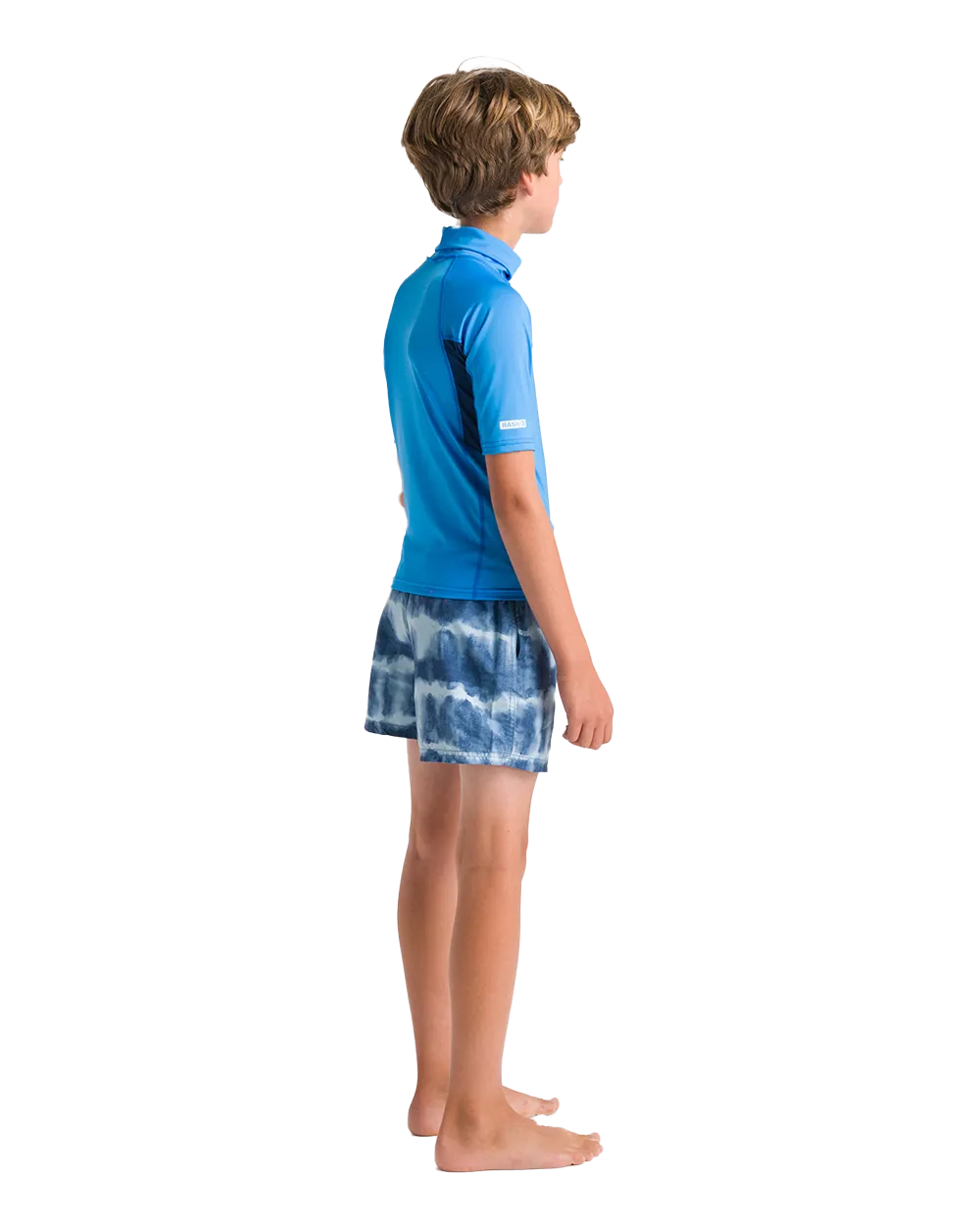 Boys Nuwave Rash Vest in Cyan, Slate & Multi