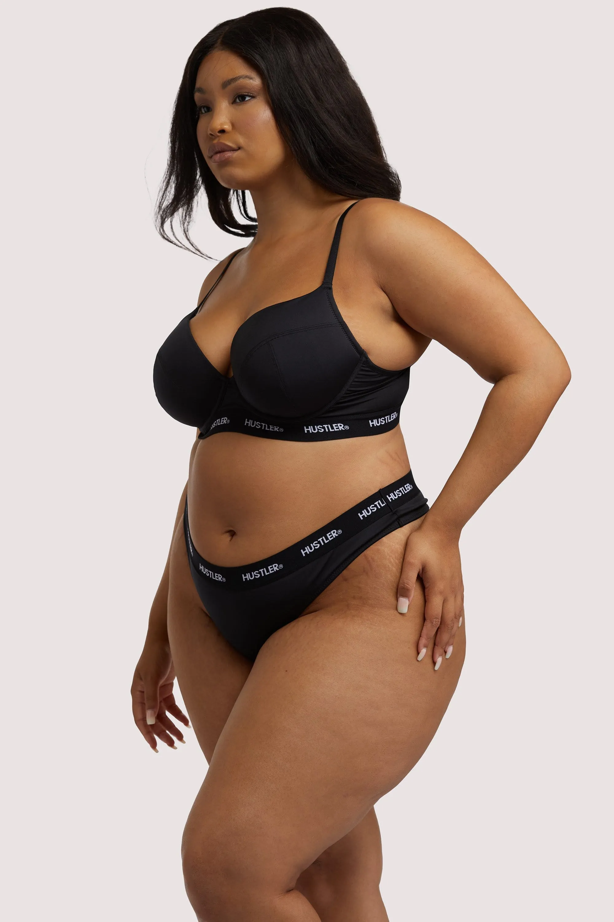 Branded Black Plunge Push Up Bra