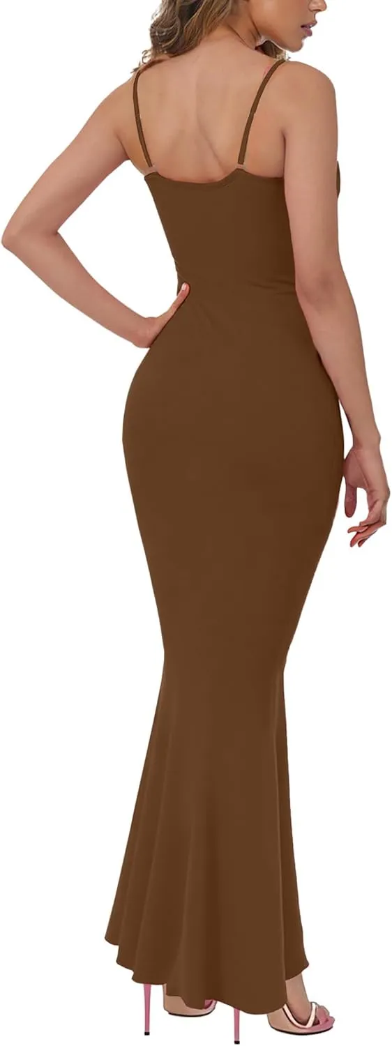 Buauty Womens Summer Dress Bodycon Maxi Dress Sleeveless Casual Long Dresses 2025 Spaghetti Strap Slip Elegant Evening Party