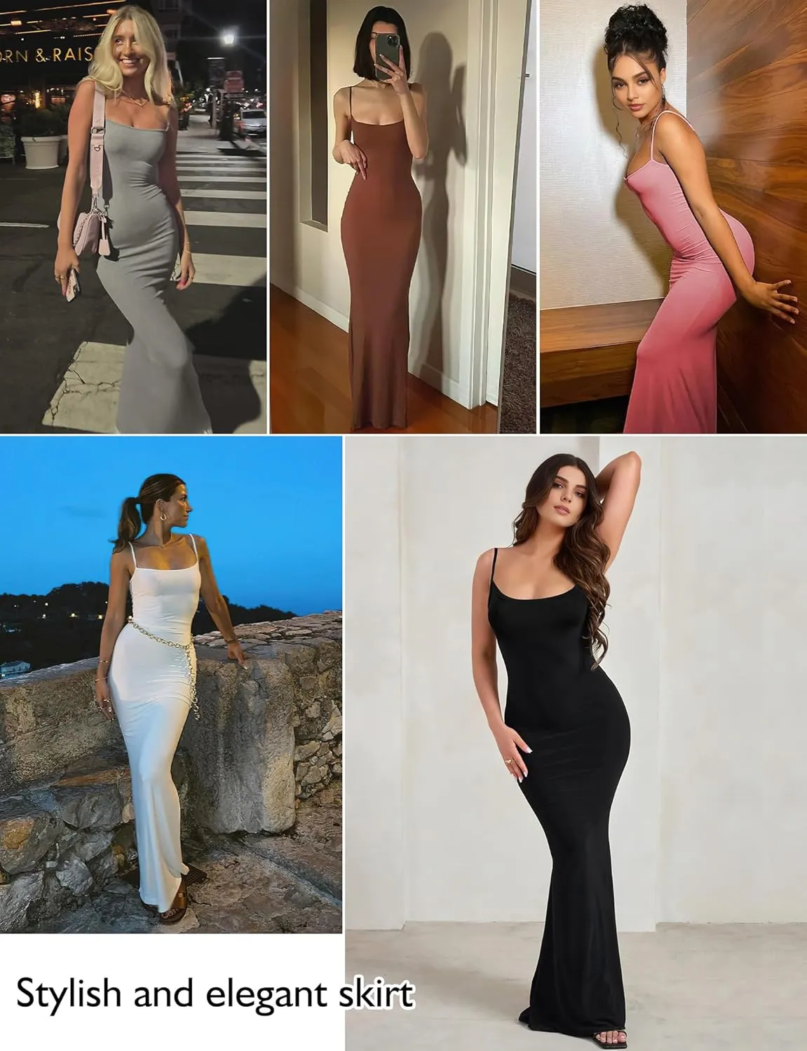 Buauty Womens Summer Dress Bodycon Maxi Dress Sleeveless Casual Long Dresses 2025 Spaghetti Strap Slip Elegant Evening Party