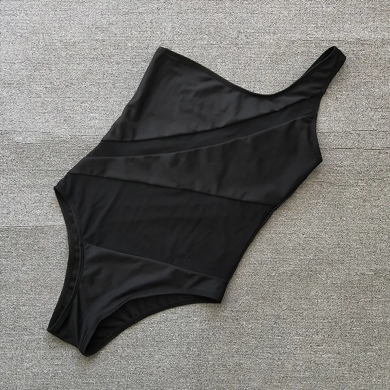 Chic Mesh Panel One-Piece Swimsuit