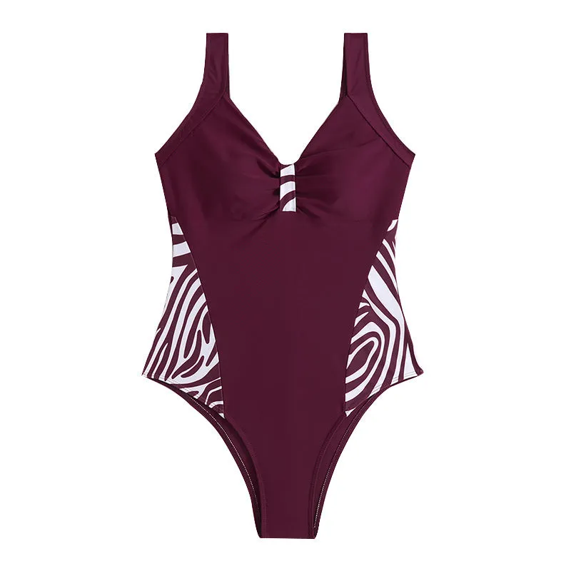 Chic Zebra Print Backless One-Piece Swimsuit
