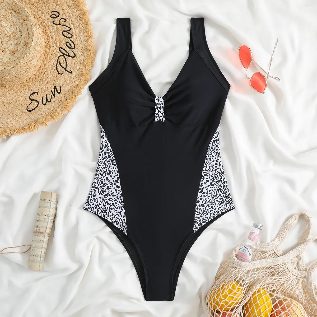 Chic Zebra Print Backless One-Piece Swimsuit