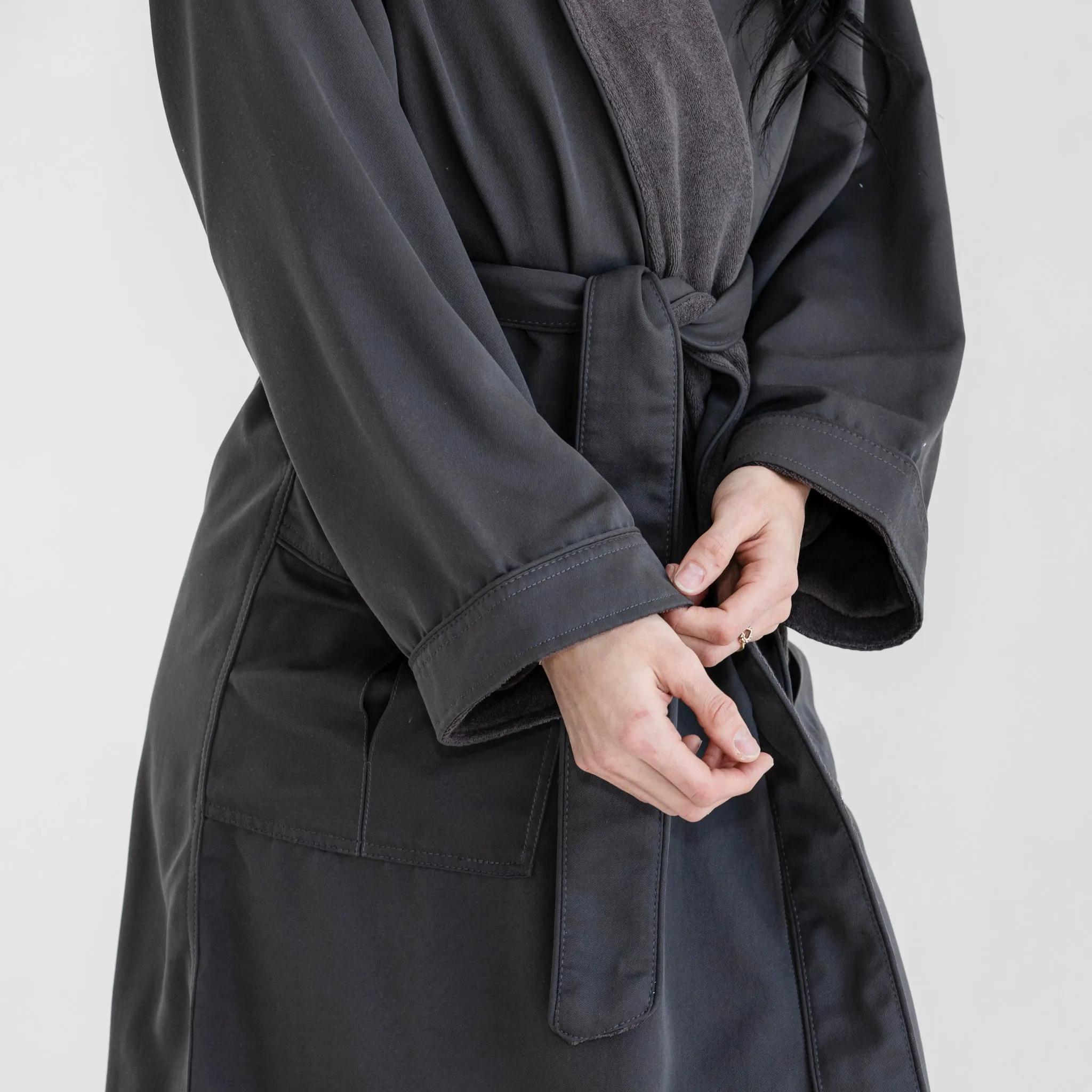 Classic Terry Cloth Spa Robe - Charcoal Grey
