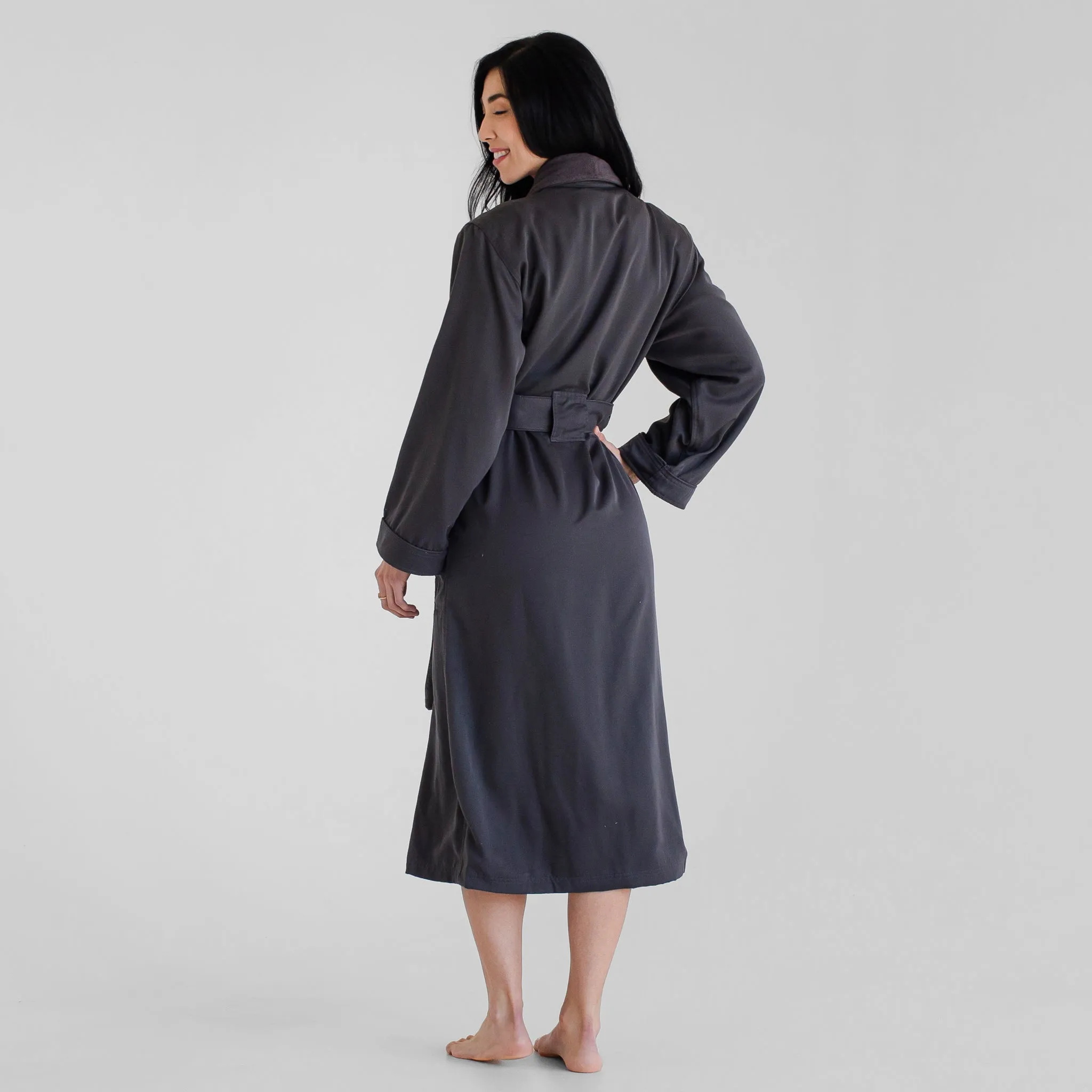 Classic Terry Cloth Spa Robe - Charcoal Grey
