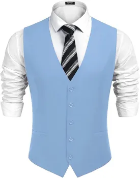 COOFANDY Men's Business Suit Vest Casual Dress Vest Slim Fit Formal Waistcoat