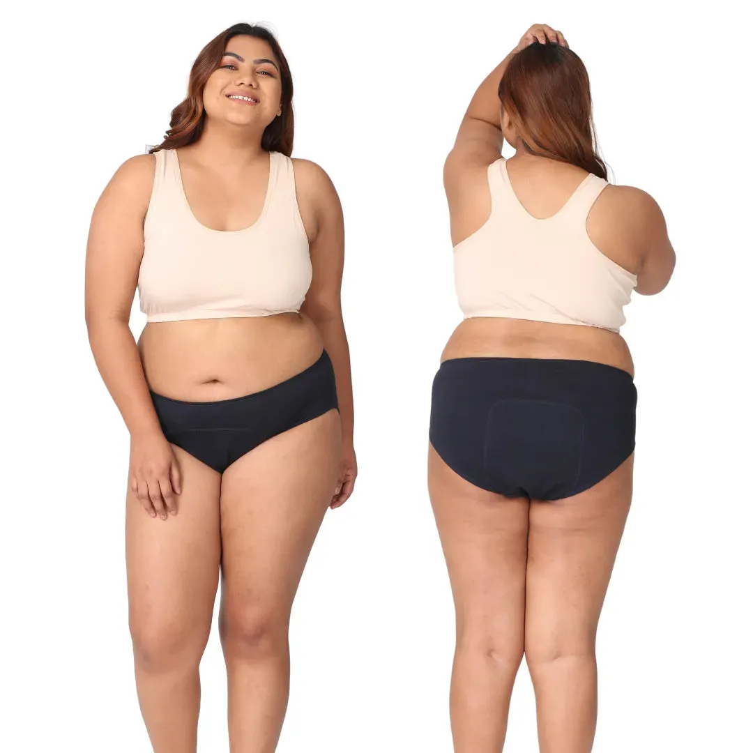Curvy Women Period Panties For Stain Free Period | Hipster Fit | Leak Proof | Use with Pad For Hygiene | Prevents Front & Back Stains | 2 Pack
