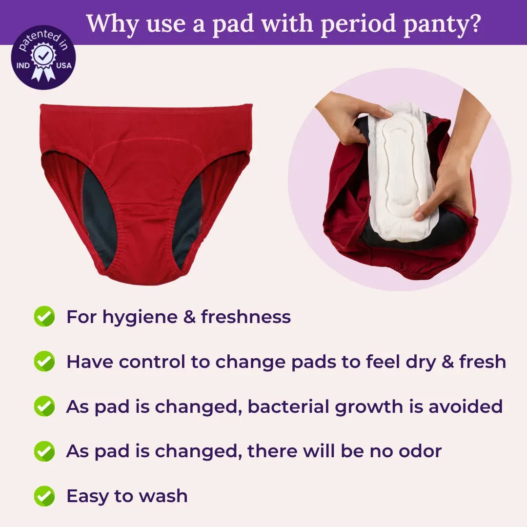 Curvy Women Period Panties For Stain Free Period | Hipster Fit | Leak Proof | Use with Pad For Hygiene | Prevents Front & Back Stains | 2 Pack