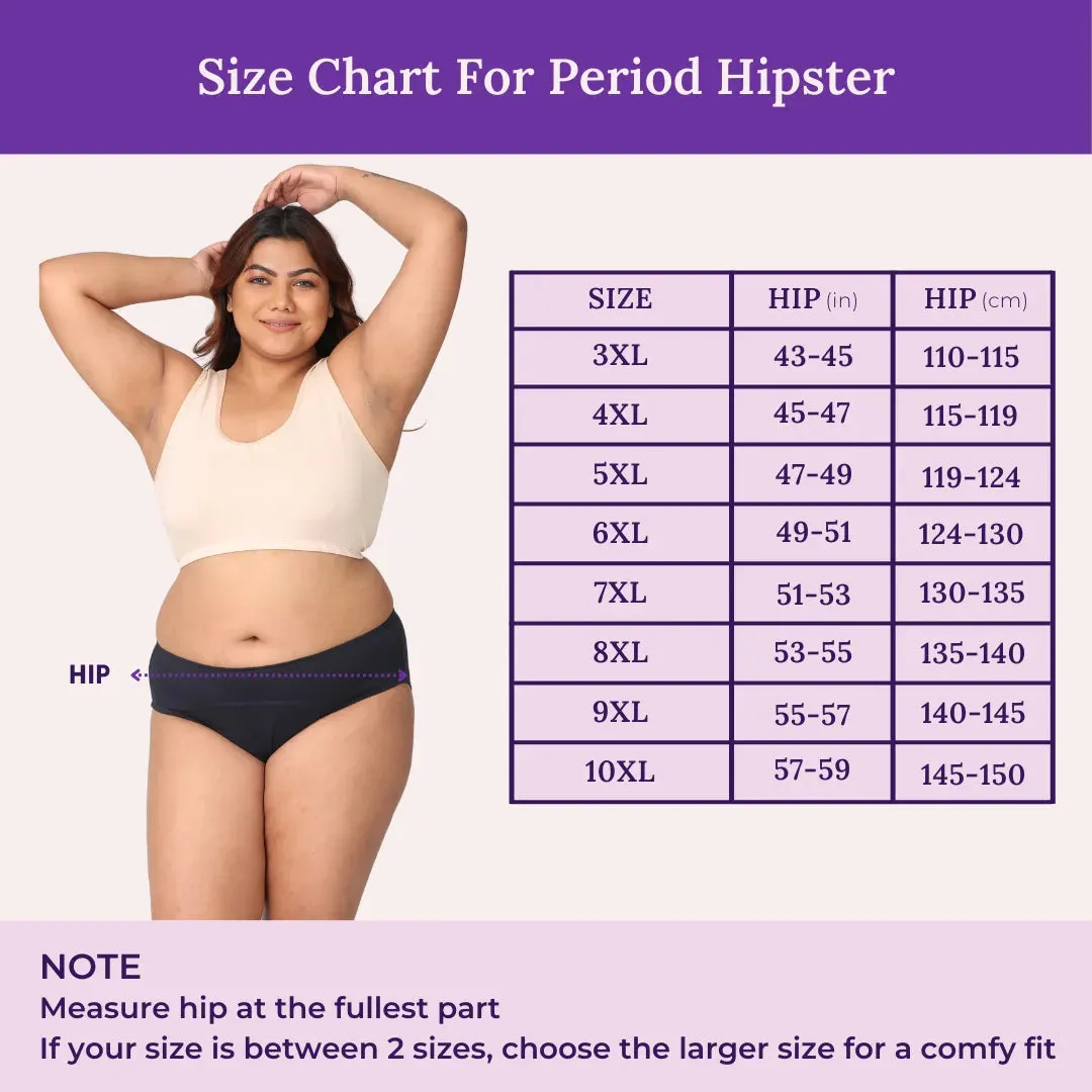 Curvy Women Period Panties For Stain Free Period | Hipster Fit | Leak Proof | Use with Pad For Hygiene | Prevents Front & Back Stains | 2 Pack