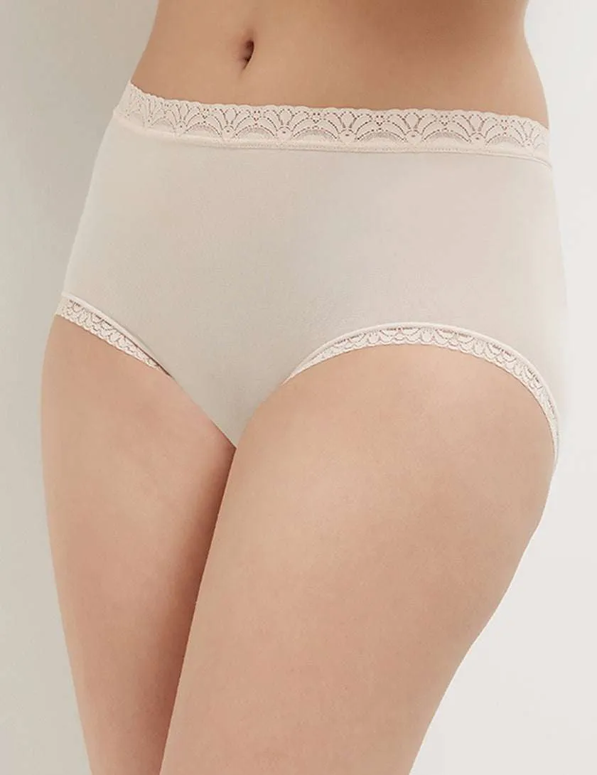 Dear Hip High Coverage Low Waist Brief Panty - Beige