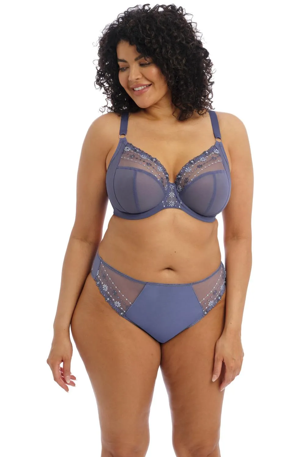 Elomi Matilda Convertible Plunge Bra, Denim Daisy (EL8900)