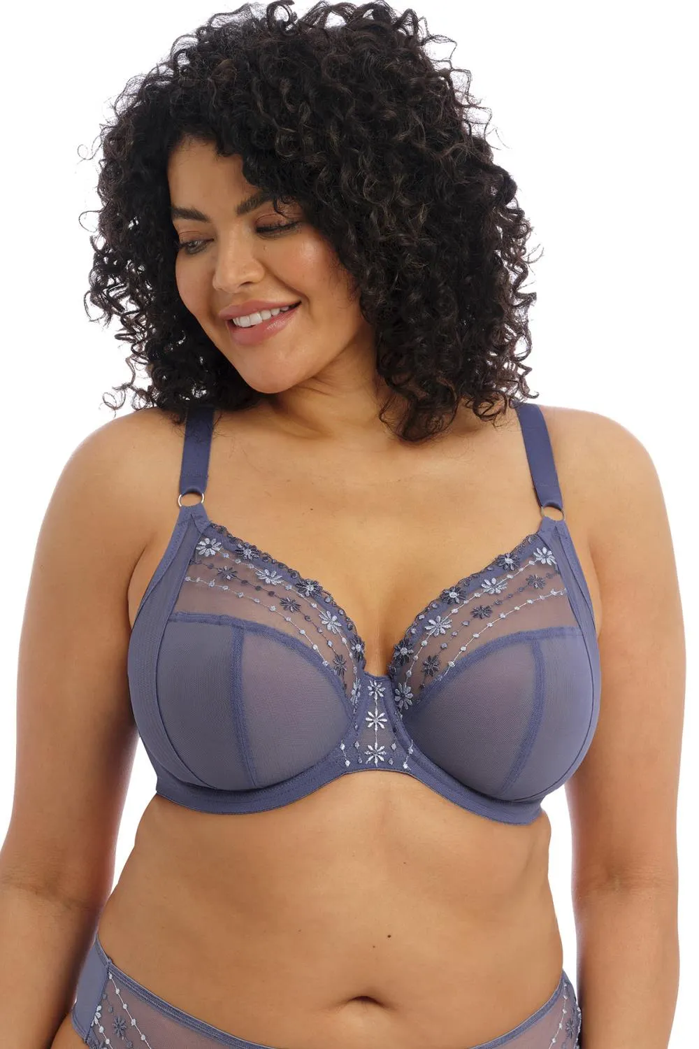 Elomi Matilda Convertible Plunge Bra, Denim Daisy (EL8900)