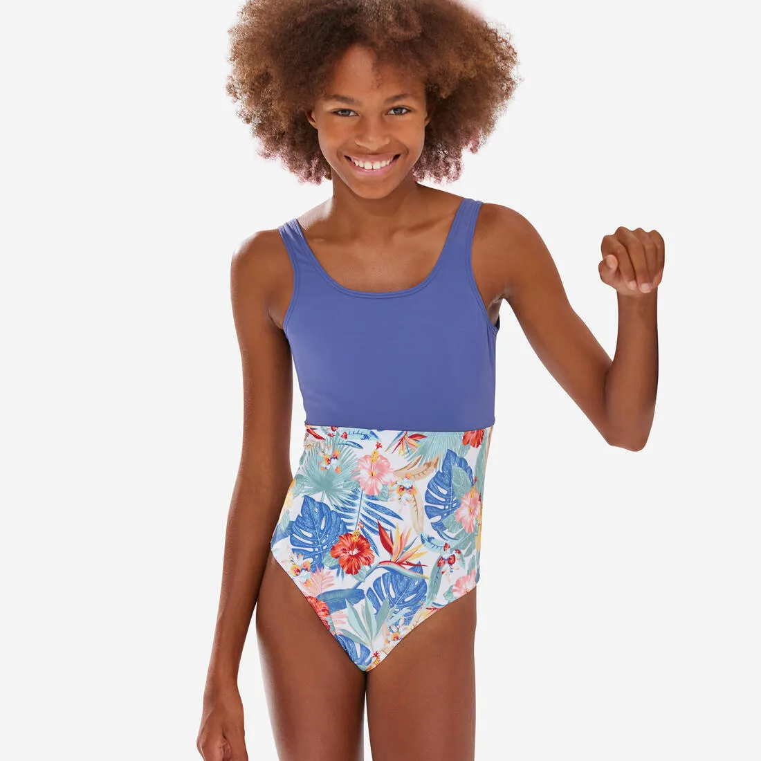 GIRL'S ONE-PIECE SWIMSUIT 500 FUCHSIA