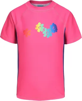 Girls Short Sleeve Swim Shirt for Kids Girls Rash Guard Swimsuits with UPF 50  Sun Protection Swim Top 3-16 Years