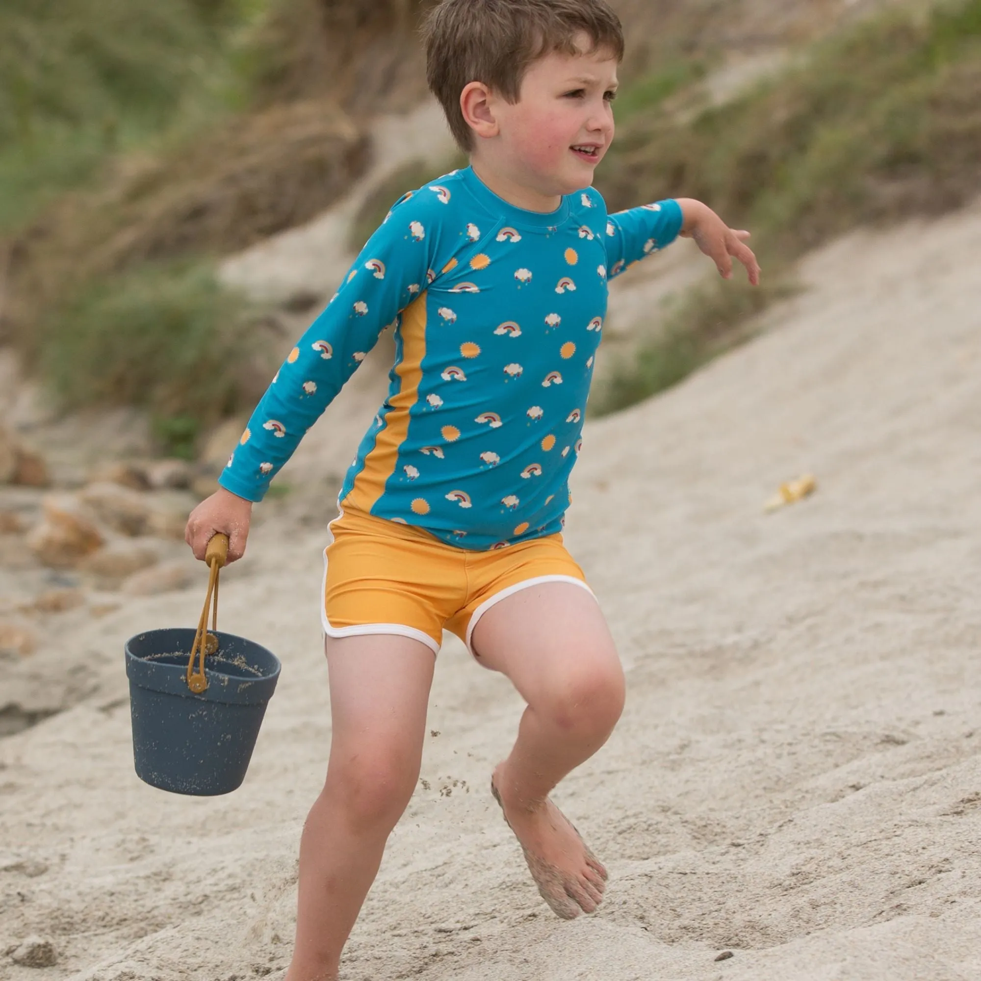Gold UPF 50  Recycled Swim Shorts