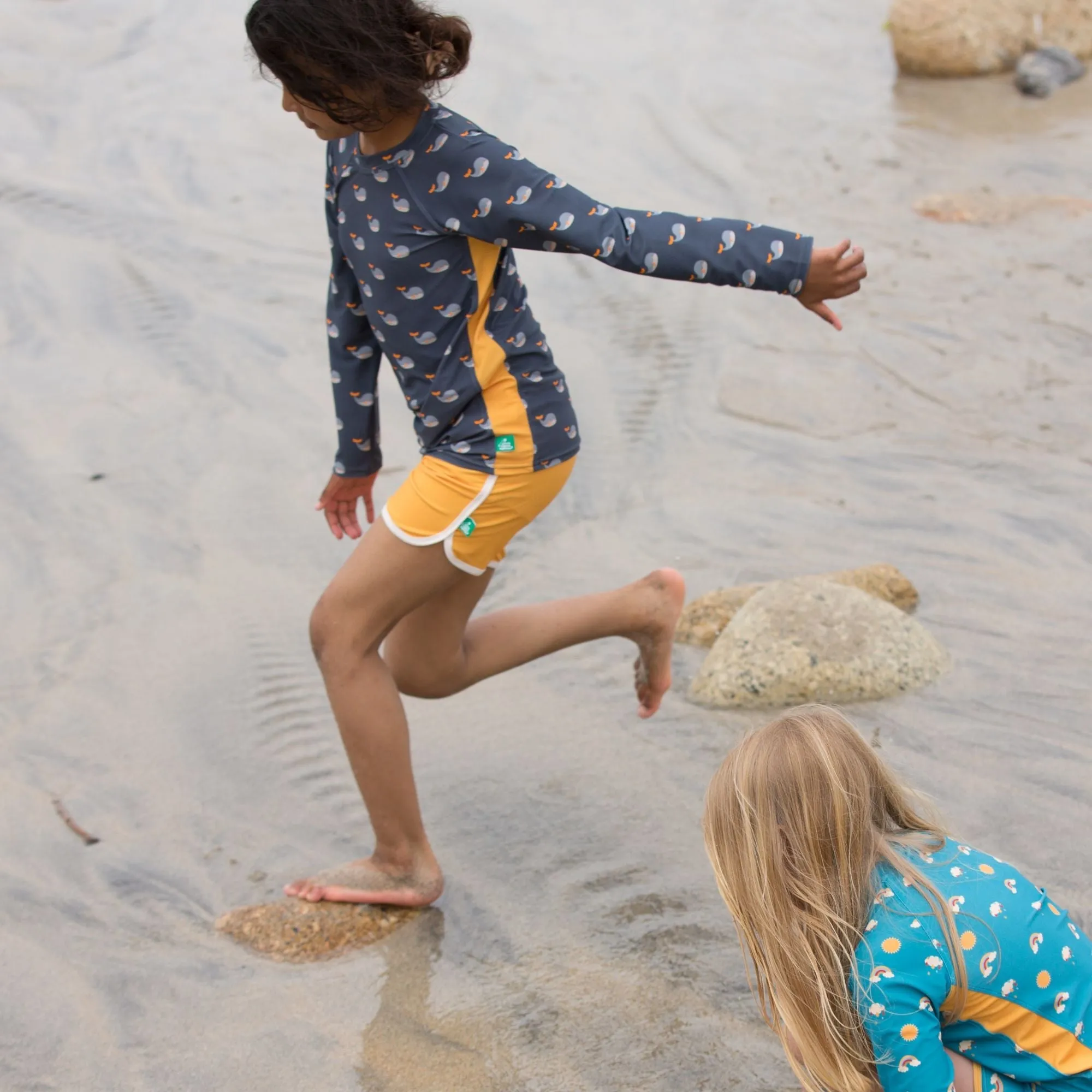 Gold UPF 50  Recycled Swim Shorts