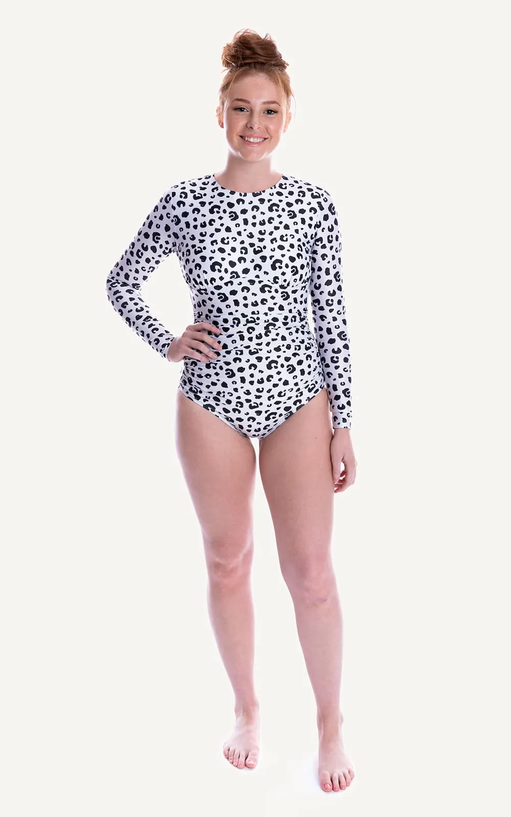 Grace  Long Sleeve One Piece Swimsuit | Leopard