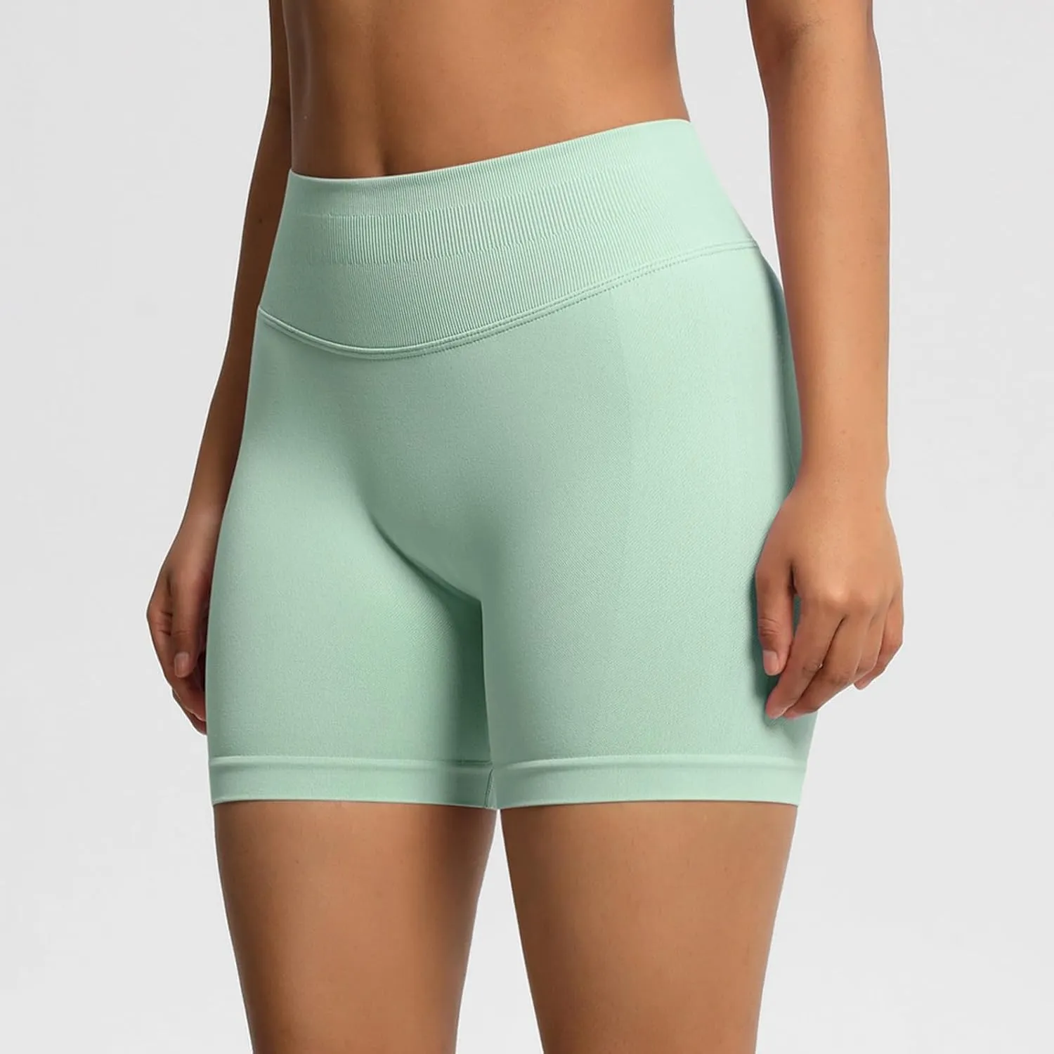 High Waisted Yoga Shorts for Women with Tummy Control Butt Lifting Workout Shorts Seamless & Moisture Wicking for Gym