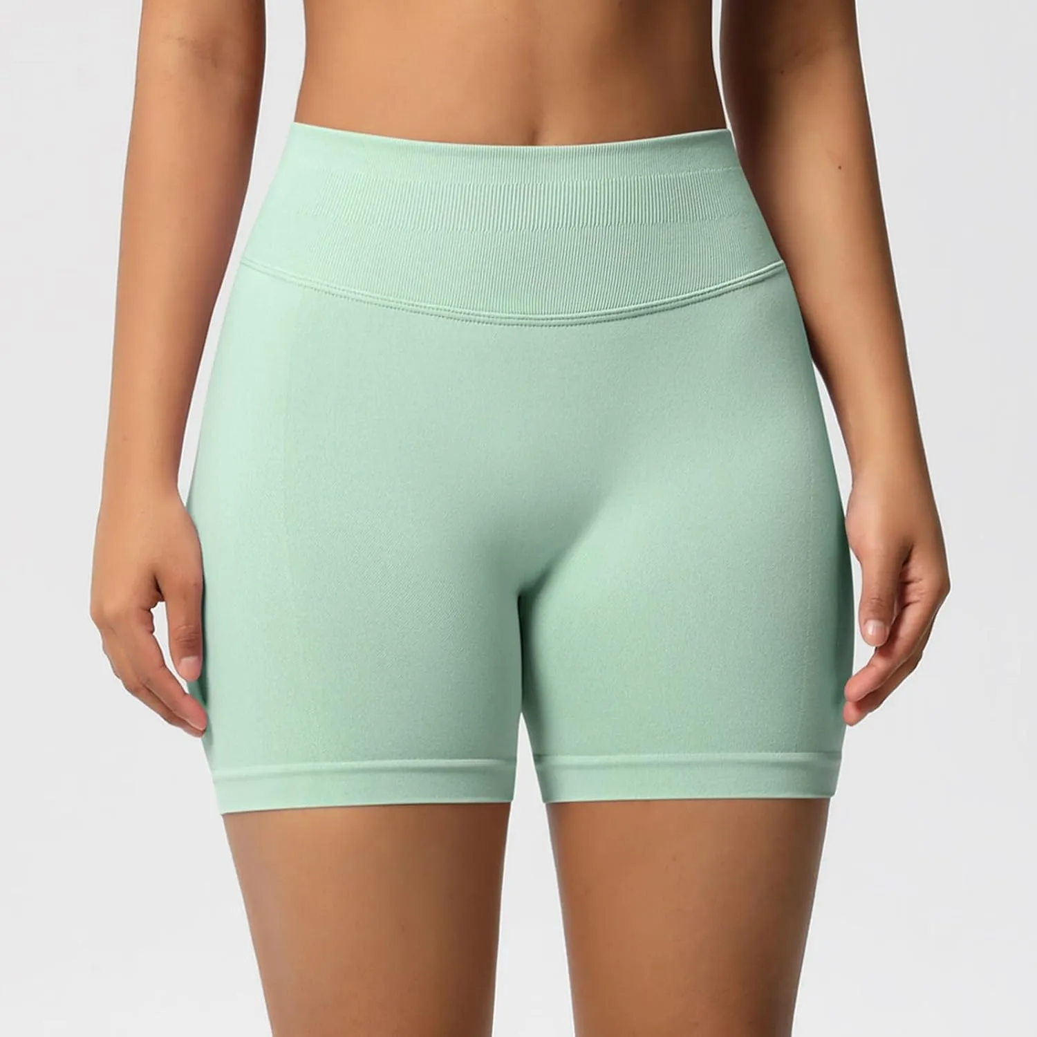 High Waisted Yoga Shorts for Women with Tummy Control Butt Lifting Workout Shorts Seamless & Moisture Wicking for Gym