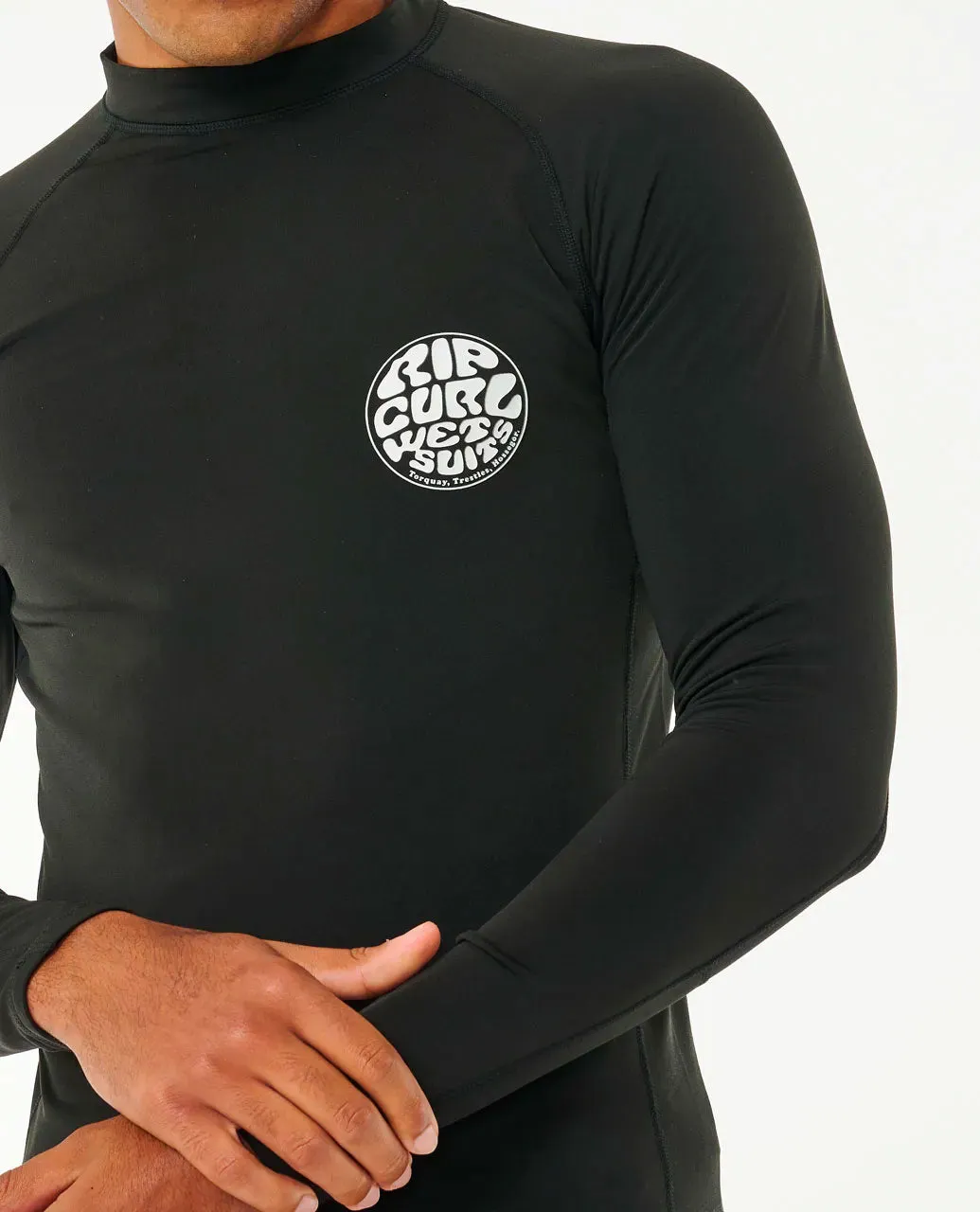 Icons UPF Brushed Long Sleeve Rash vest - Black