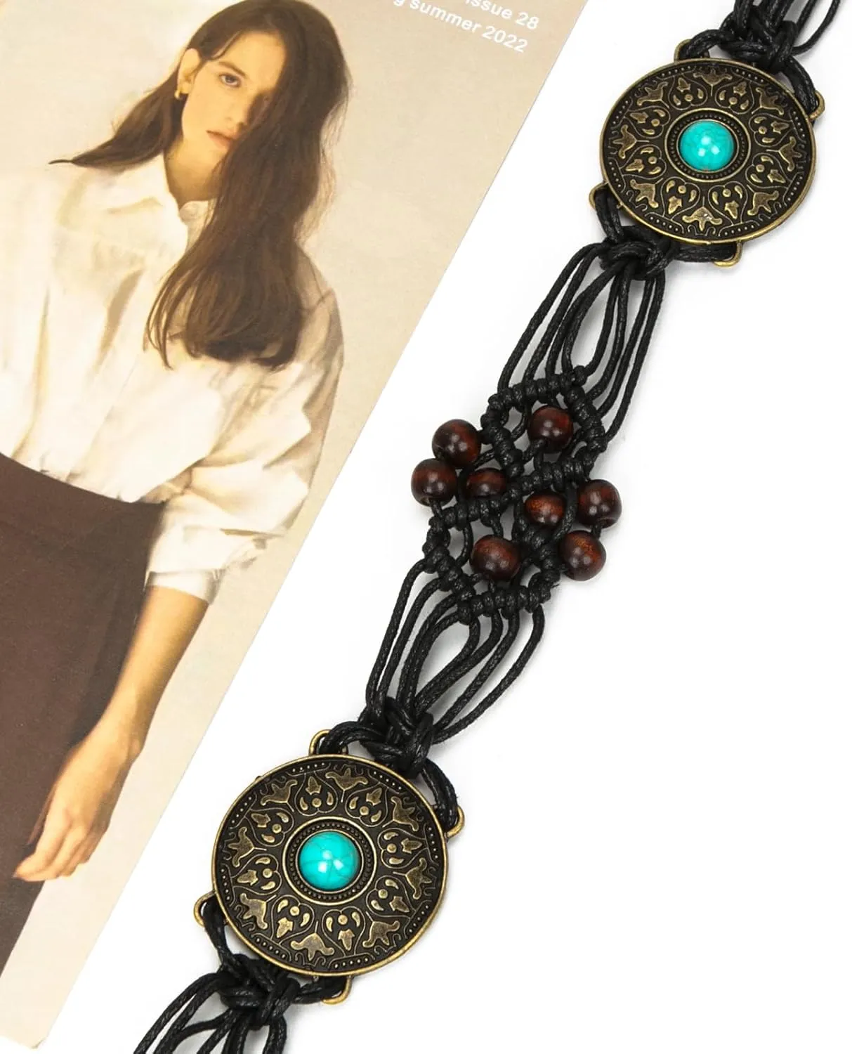 ILuvatar Women's tassel knotted belt hand woven belt Women's Bohemian Style Rope Braid Waist belt