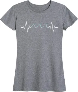 Instant Message - EKG Ocean Waves - Women's Short Sleeve T-Shirt