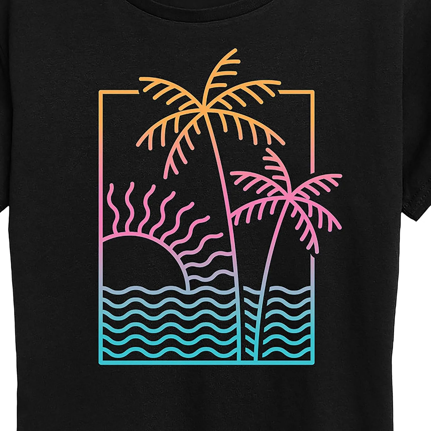 Instant Message - Line Drawing Sunset - Women's Short Sleeve Graphic T-Shirt