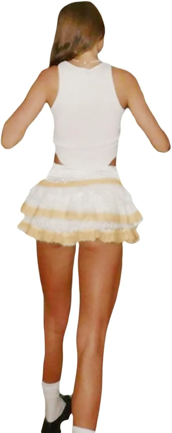 KMBANGI Low Waist Mini Skirt for Women Gothic Pleated Skirts Cute Aesthetic Retro Y2k Short Denim Skirt Harajuku Grunge