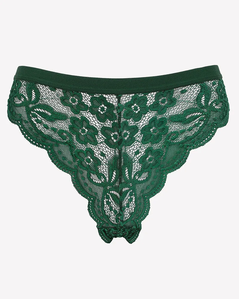 Lace Bow Panties T Back Low Waist Thong