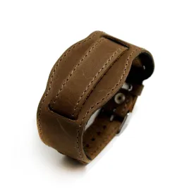 M18 Military leather trench bund watch strap sand color XL size 18 or 20 mm lug size