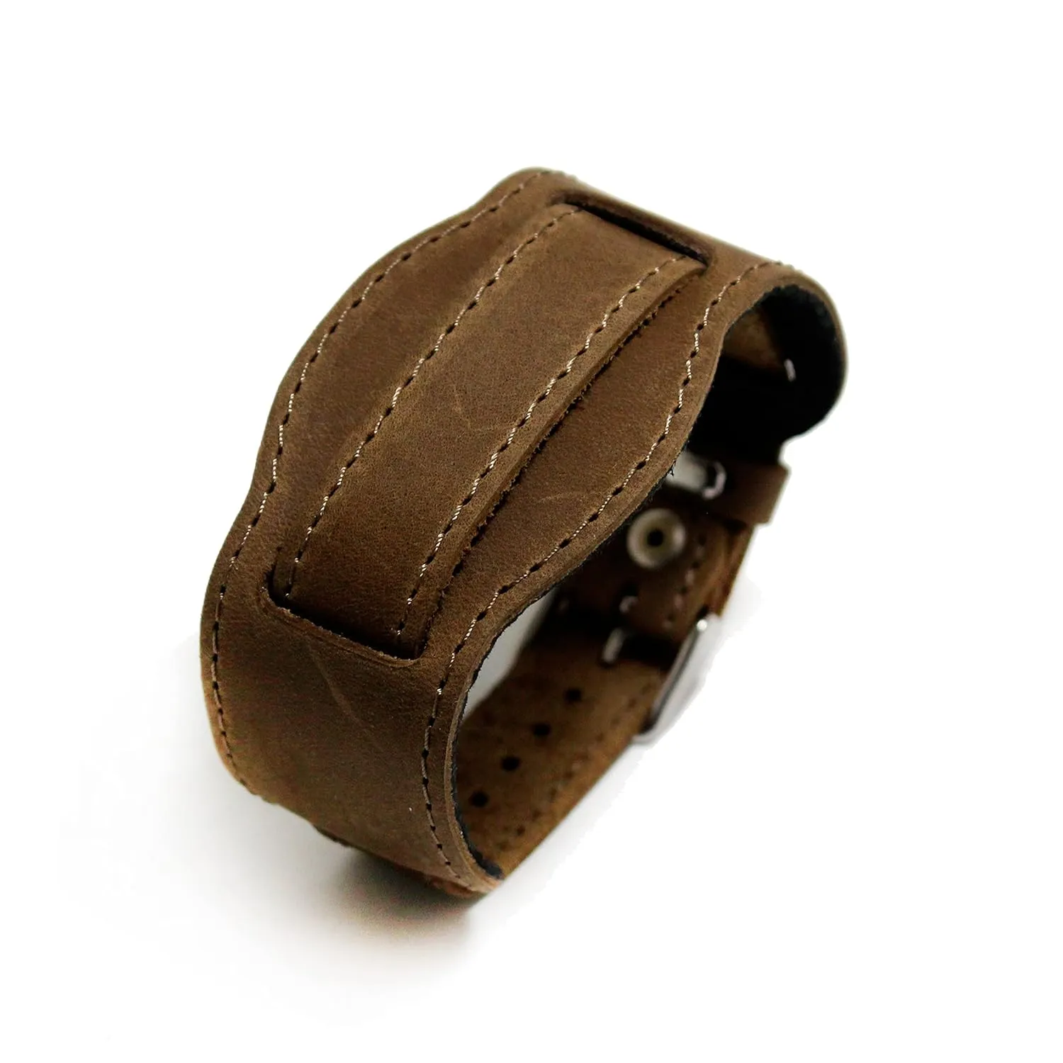 M18 Military leather trench bund watch strap sand color XL size 18 or 20 mm lug size