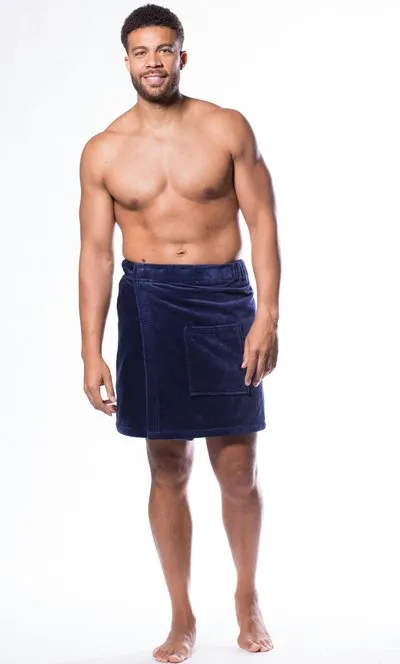 Mens Bath Wraps with Elastic Velcro Comfy for Hot Tub Shower Sauna