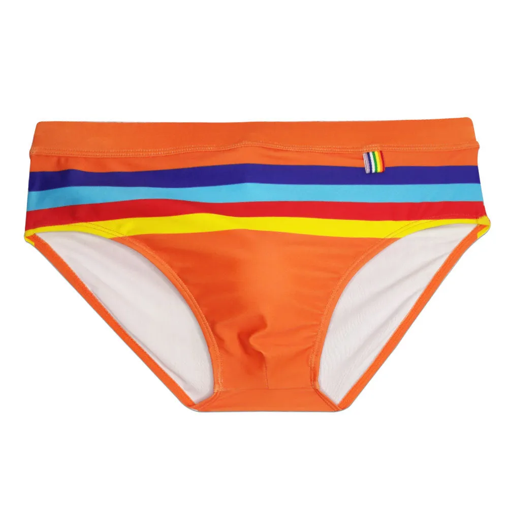Men's Striped Swim Briefs