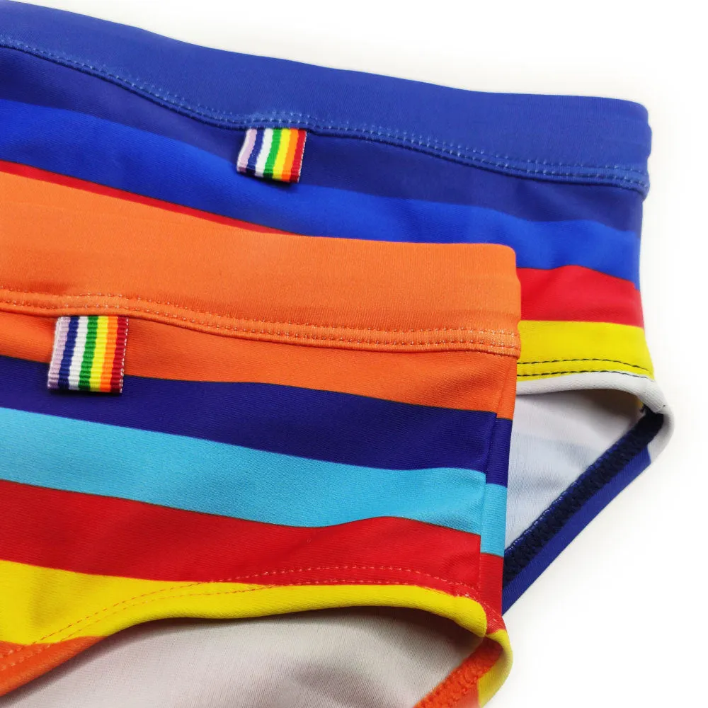 Men's Striped Swim Briefs