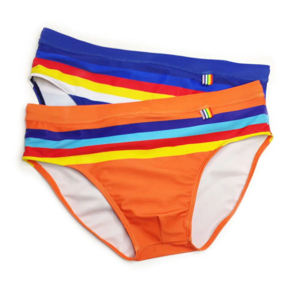 Men's Striped Swim Briefs