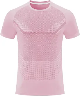 Moisture Wicking Shirts for Men Running Workout Quick Dry T-Shirt Stretch Short Sleeve Athletic Gym Clothes Crewneck