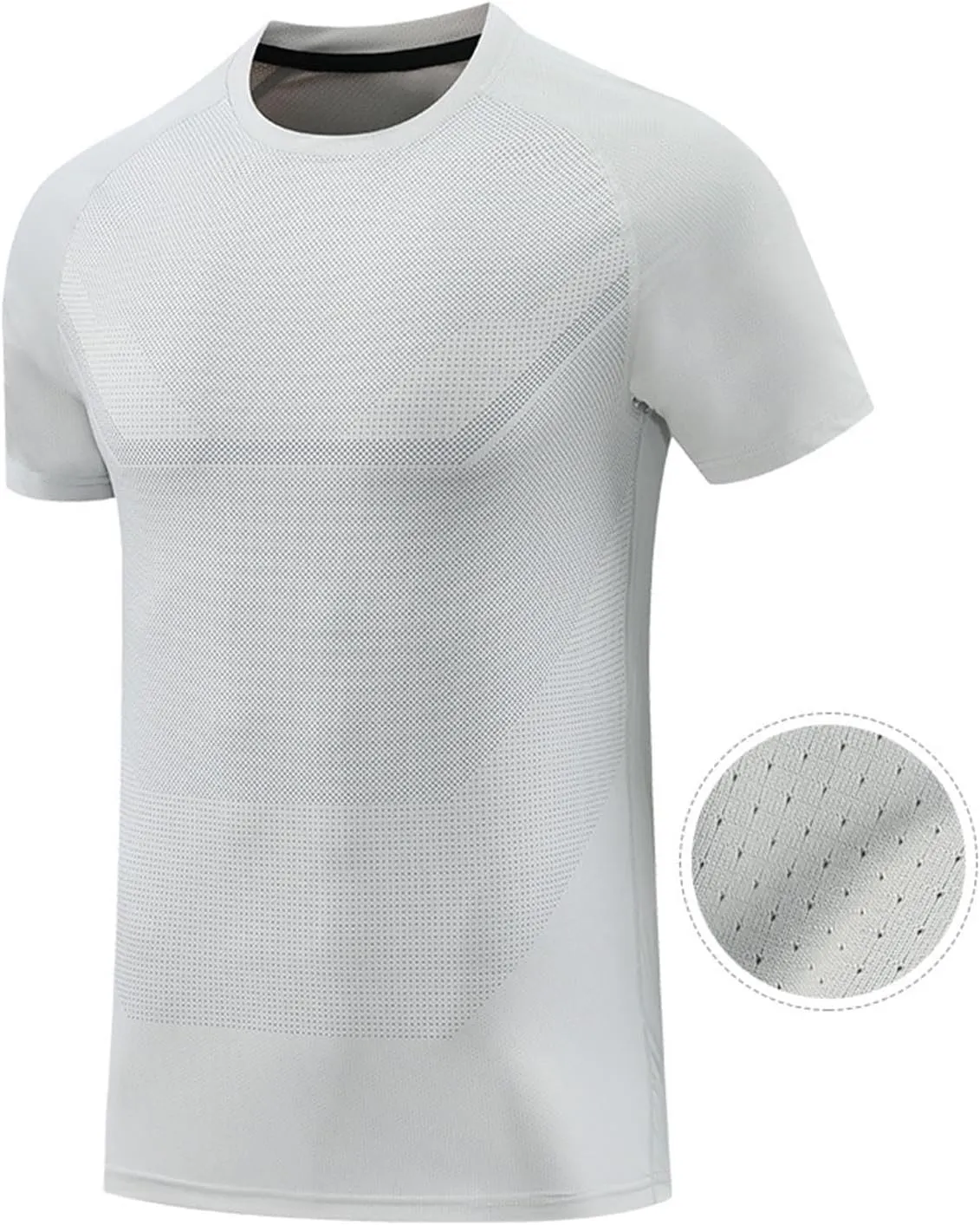 Moisture Wicking Shirts for Men Running Workout Quick Dry T-Shirt Stretch Short Sleeve Athletic Gym Clothes Crewneck