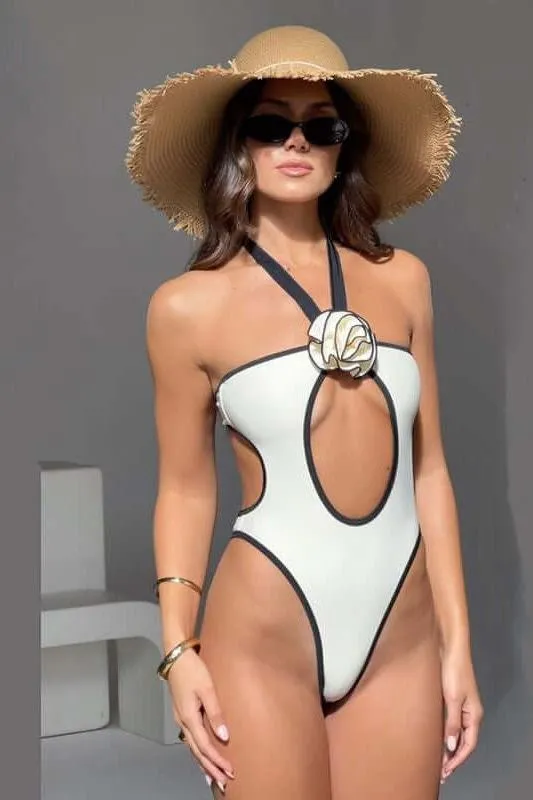 One-piece flower swimsuit
