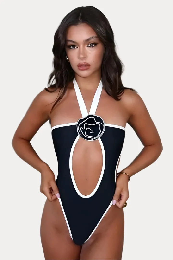One-piece flower swimsuit
