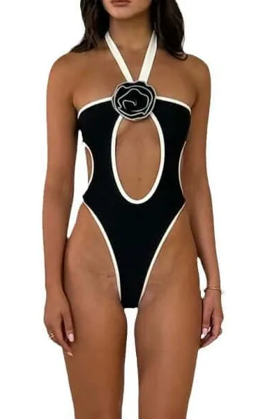 One-piece flower swimsuit