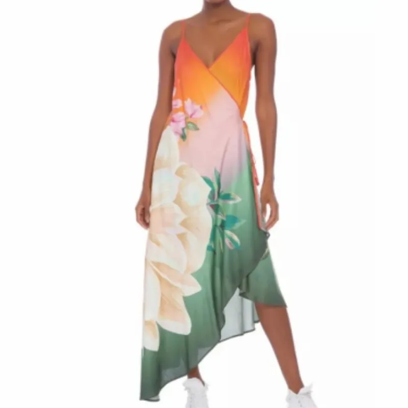One Piece Swimsuit Floral Print Beach Bathing Suit Set